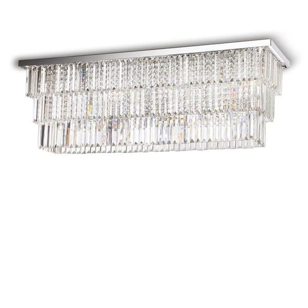 Plafonnier Martinez 8 lumières chromé, cristal