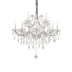 Suspension Napoleon 12 lumières chromée, cristal