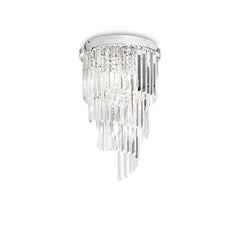 Plafonnier Carlton 8 lumières chromé, cristal
