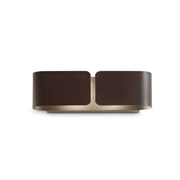 Applique murale Clip 2 lumières marron, L 12,5 cm