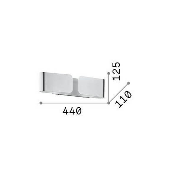 Applique murale Clip 2 lumières marron, L 12,5 cm
