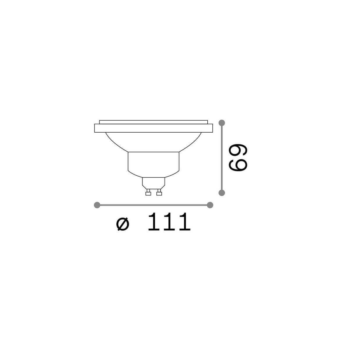 Ampoule GU10 chromée, 10 W | Ideal Lux