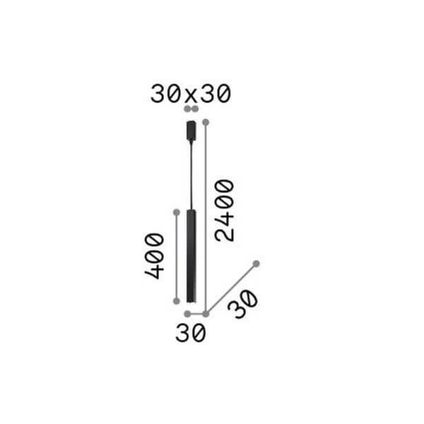 Suspension Ultrathin noire, H 40 cm (194202)