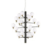 Suspension Copernico 20 lumières noire, verre