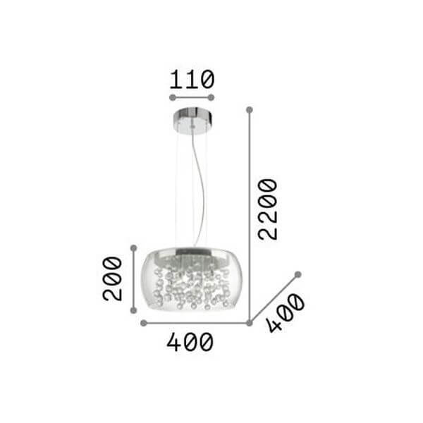 Suspension Audi-80 5 lumières fumée, verre