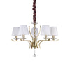 Suspension Pegaso 5 lumières laiton, verre