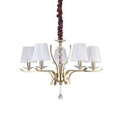 Suspension Pegaso 5 lumières laiton, verre