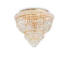 Plafonnier Dubai 6 lumières laiton, cristal