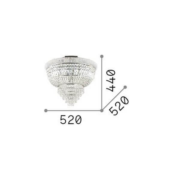 Plafonnier Dubai 6 lumières laiton, cristal