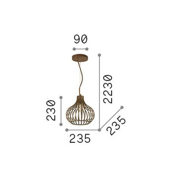 Suspension Onion marron, Ø 23,5 cm