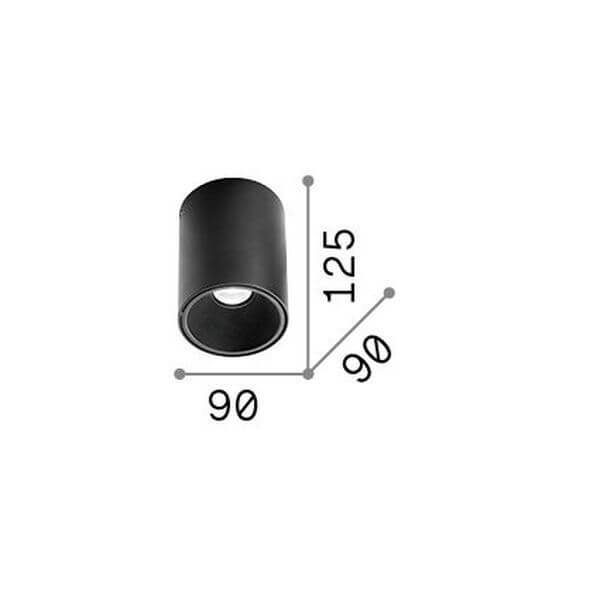 Plafonnier LED | Nitro Noir Ø 9 cm