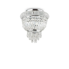 Plafonnier Dubai 3 lumières chromé, cristal