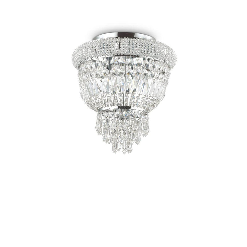 Plafonnier Dubai 3 lumières chromé, cristal