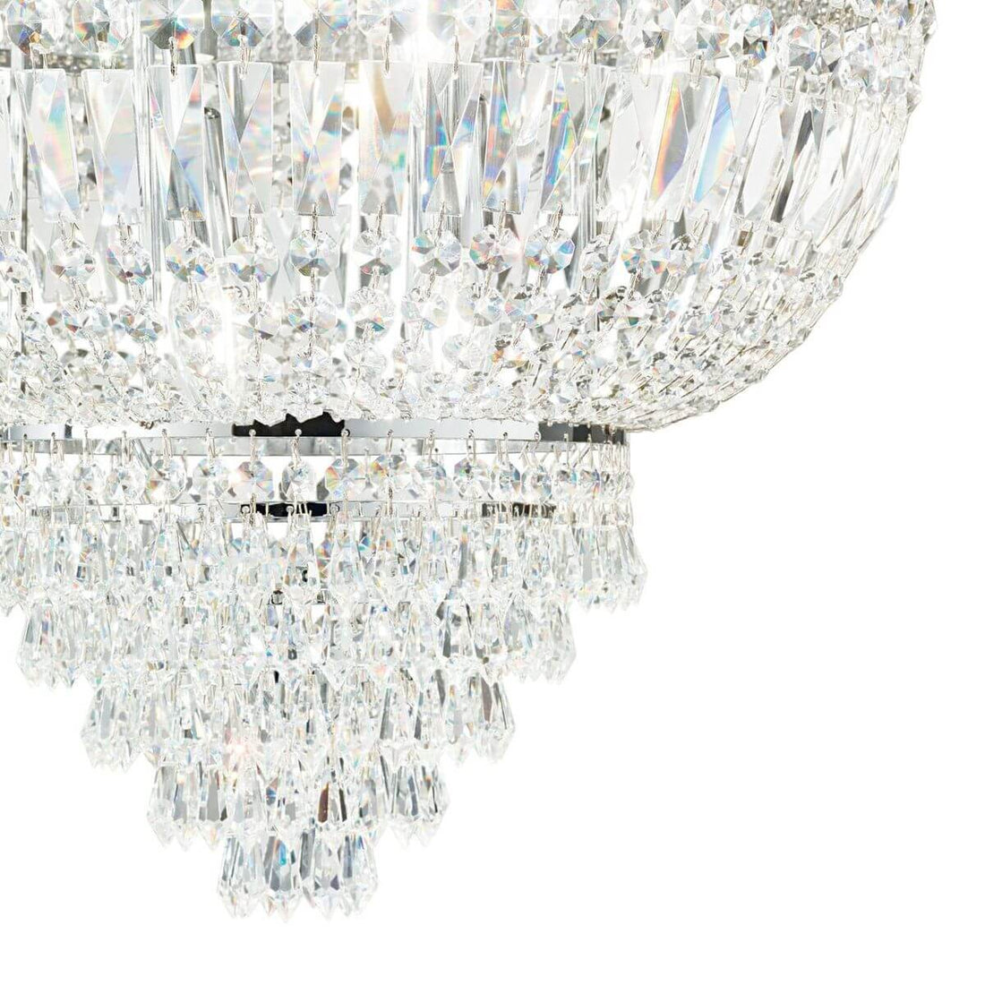 Plafonnier Dubai 3 lumières chromé, cristal