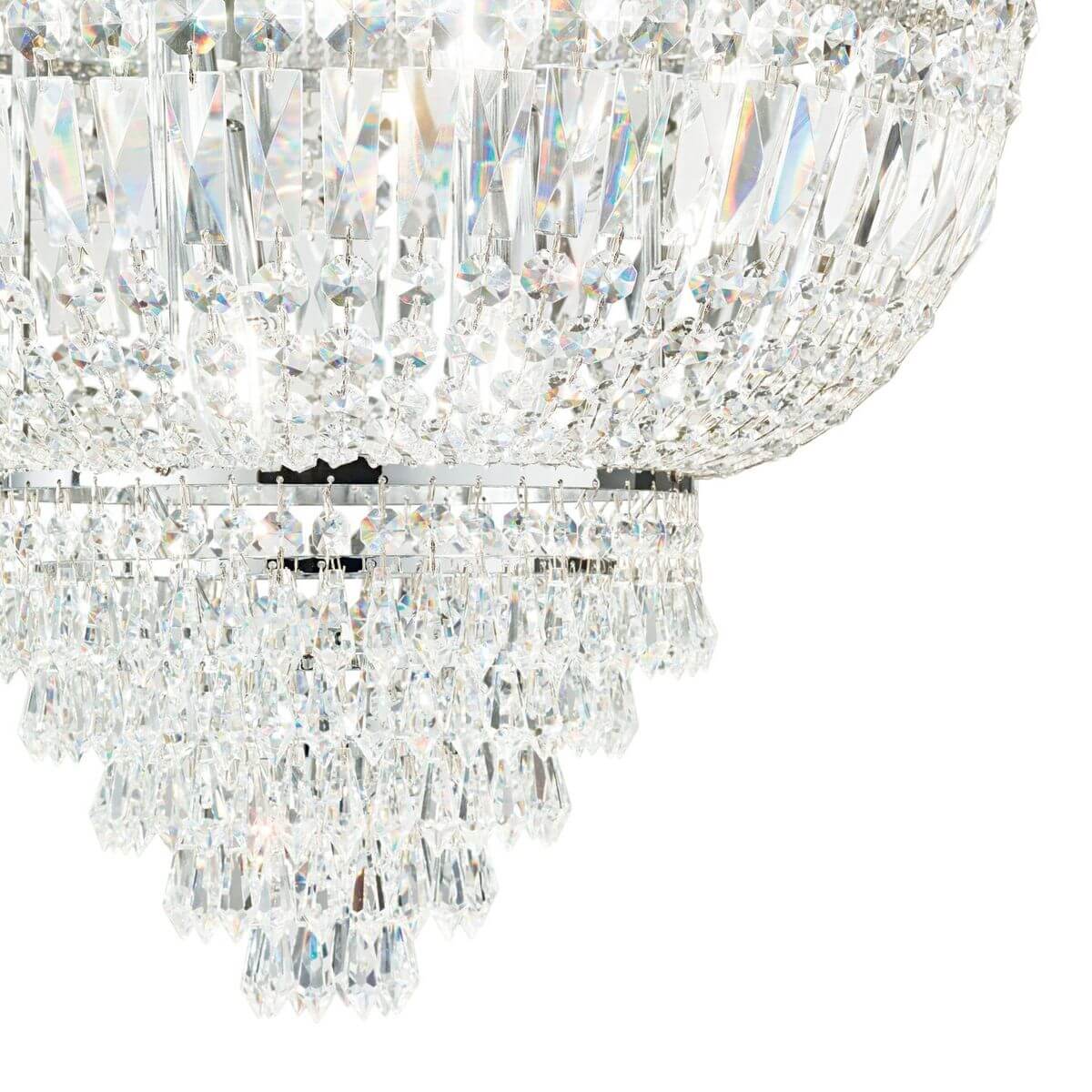 Plafonnier Dubai 6 lumières chromé, cristal