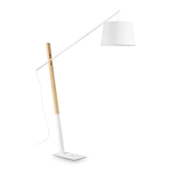 Lampadaire Eminent blanc, bois