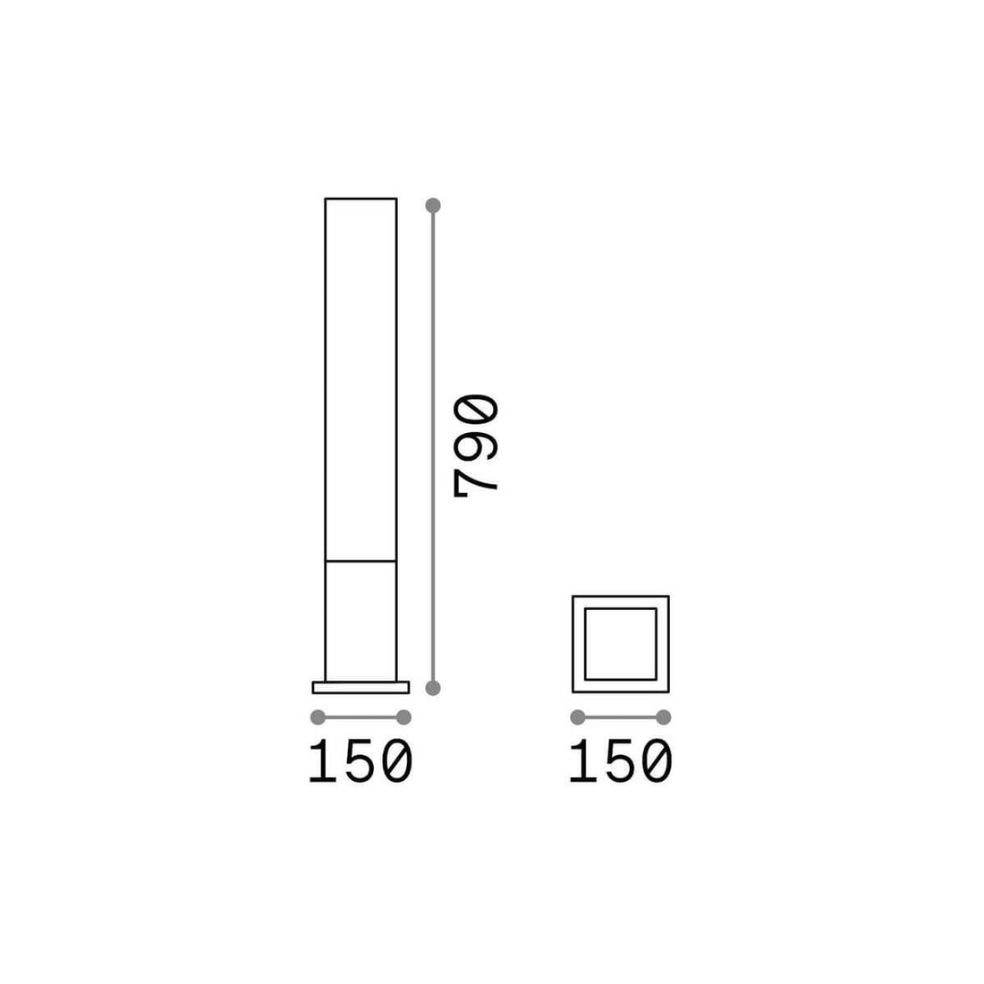 Lampadaire extérieur EDO Outdoor marron, L 15 cm