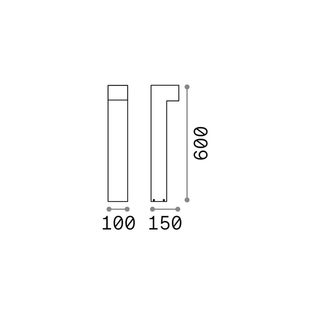 Lampadaire extérieur Sirio 2 lumières marron, L 15 cm