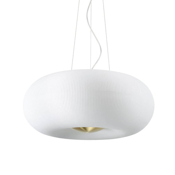 Suspension Arizona 5 lumières blanche, verre