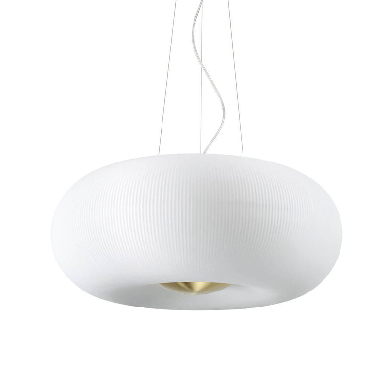 Suspension Arizona 5 lumières blanche, verre