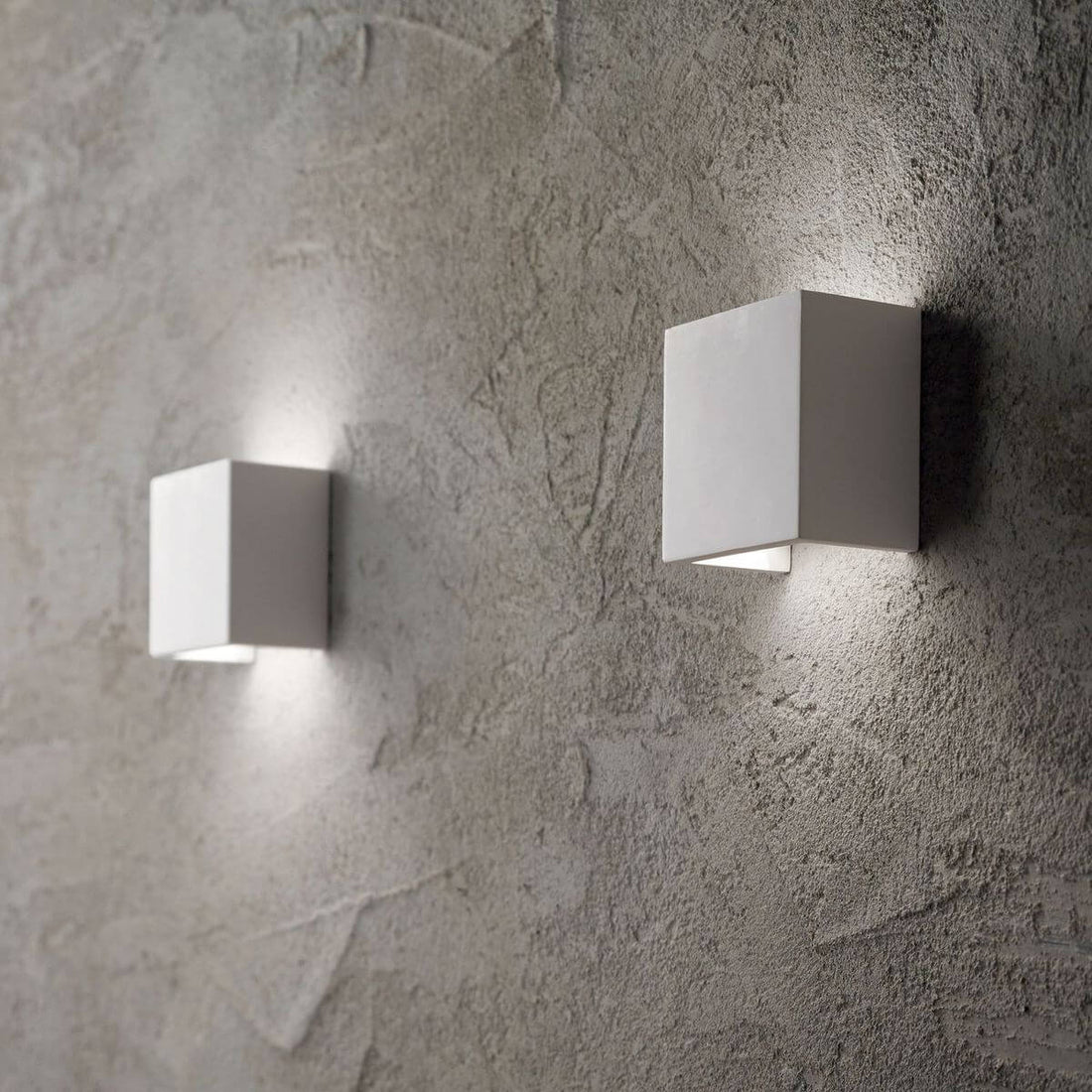 Applique murale Flash Gesso blanche, plâtre, L 12,5 cm