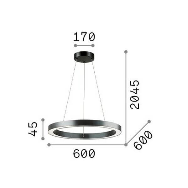 Suspension Oracle noire, Ø 60 cm