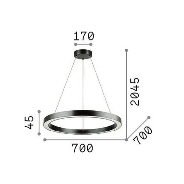 Suspension Oracle noire, Ø 70 cm