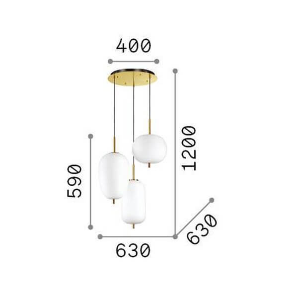 Suspension Umile blanche, verre