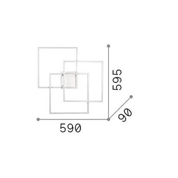 Plafonnier Frame blanc, L 55,8 cm
