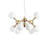 Suspension Nodi 9 lumières laiton, verre