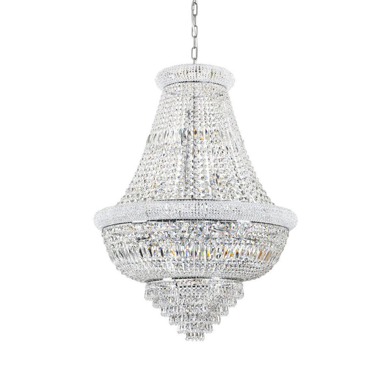 Suspension Dubai 24 lumières chromée, cristal