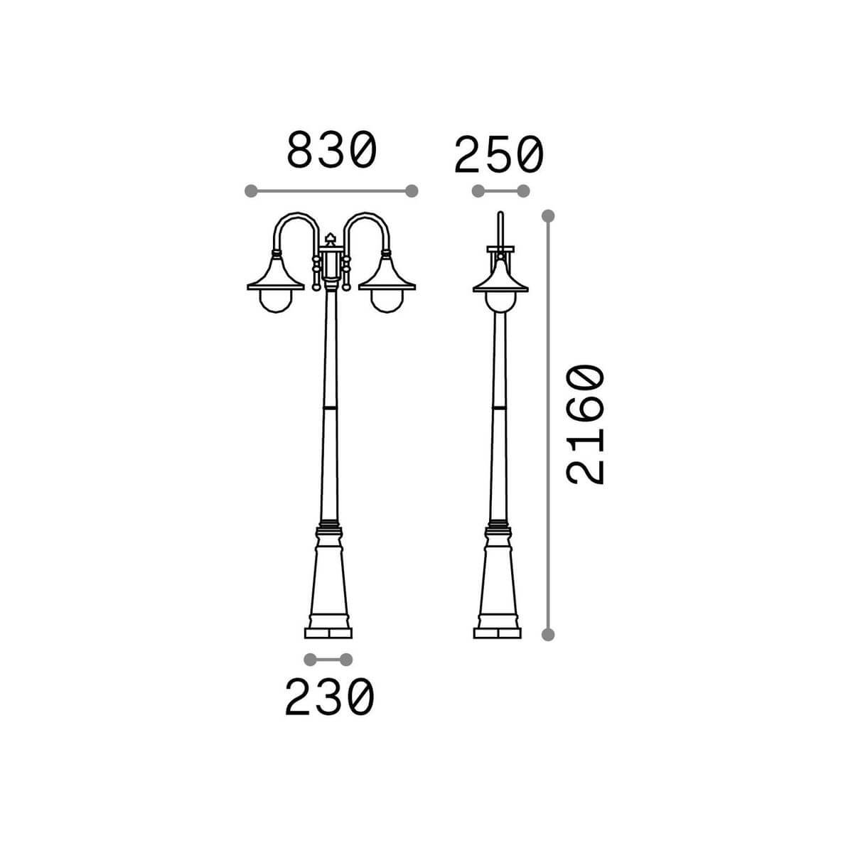 Lampadaire extérieur Cima 2 lumières anthracite