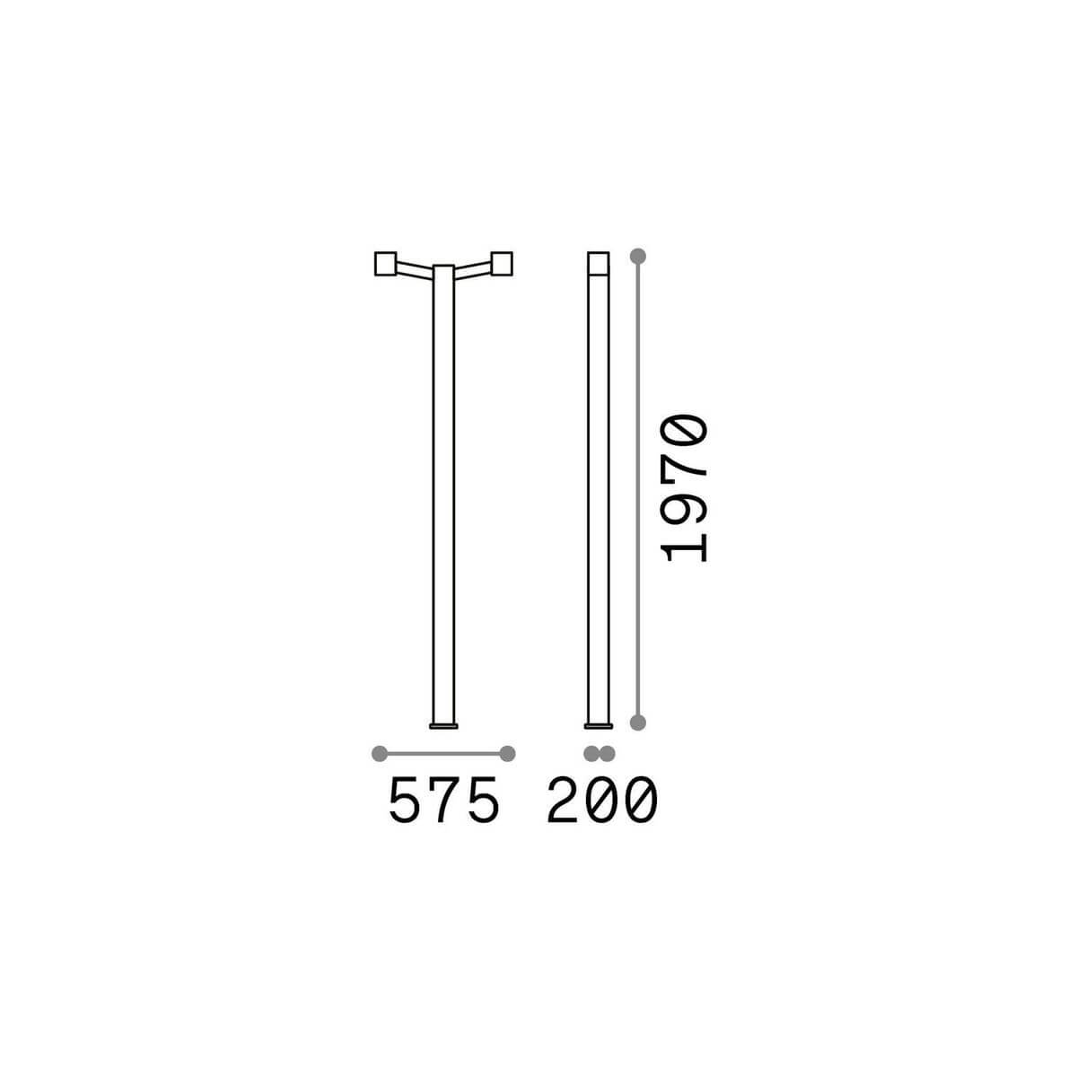Lampadaire extérieur Clio 2 lumières noir