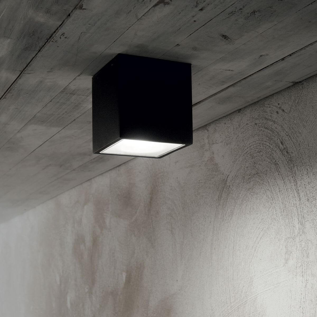 Plafonnier extérieur Techo noir, verre, L 15 cm