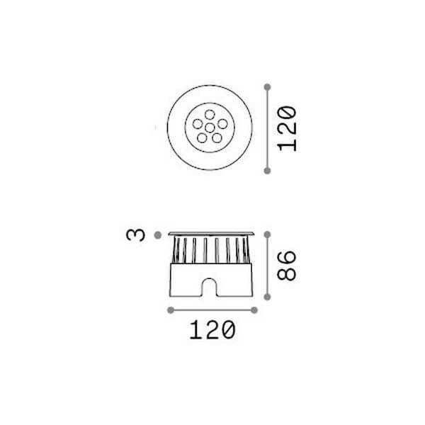 Luminaire extérieur Floor, Ø 12 cm
