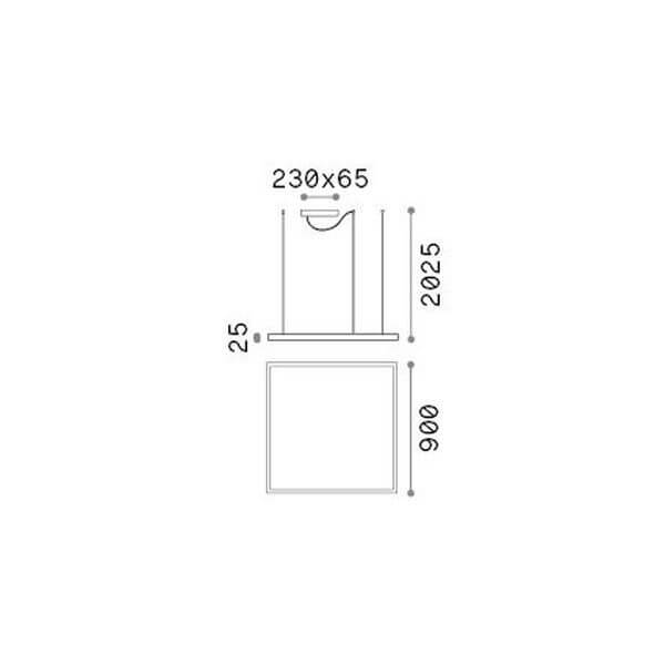Suspension Oracle Slim blanche, L 90 cm