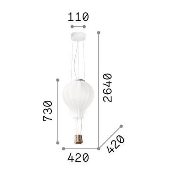 Suspension Dream BIG blanche, verre, H 73 cm