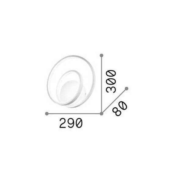 Schéma de dimensions avec largeur 290 mm, hauteur 300 mm et profondeur 80 mm