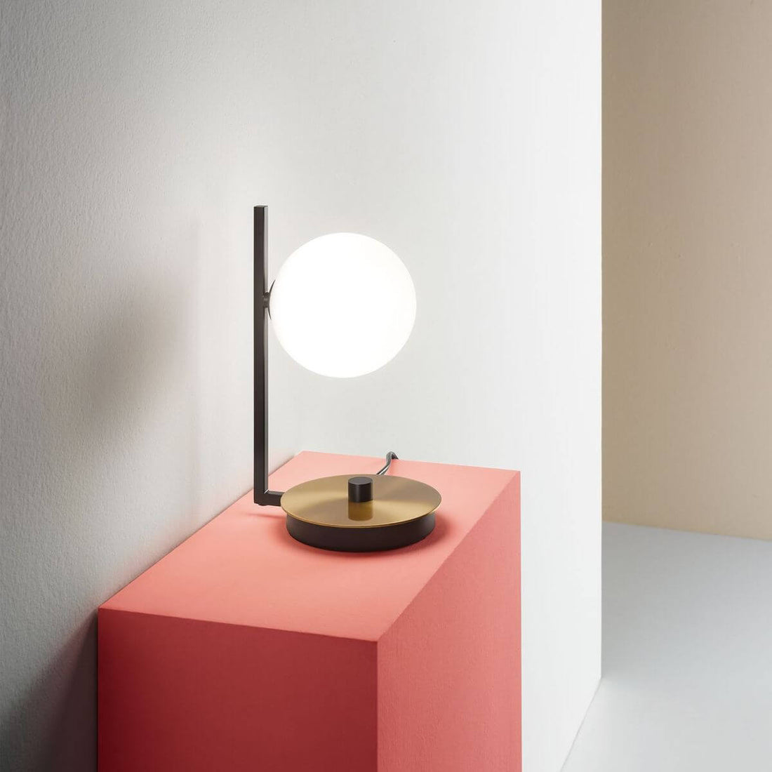 Lampe à poser Birds noire, verre