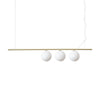 Suspension Perline 3 lumières laiton, verre