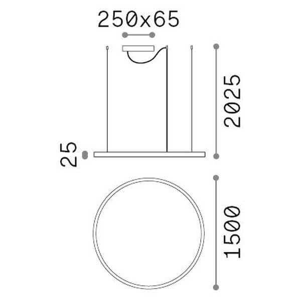 Suspension Oracle Slim blanche, Ø 150 cm (285078)