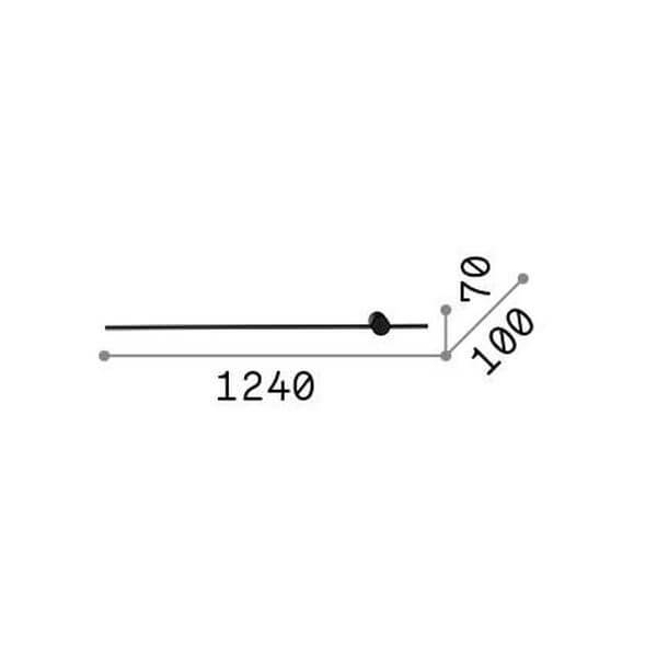 Applique murale Essence noire, L 124 cm