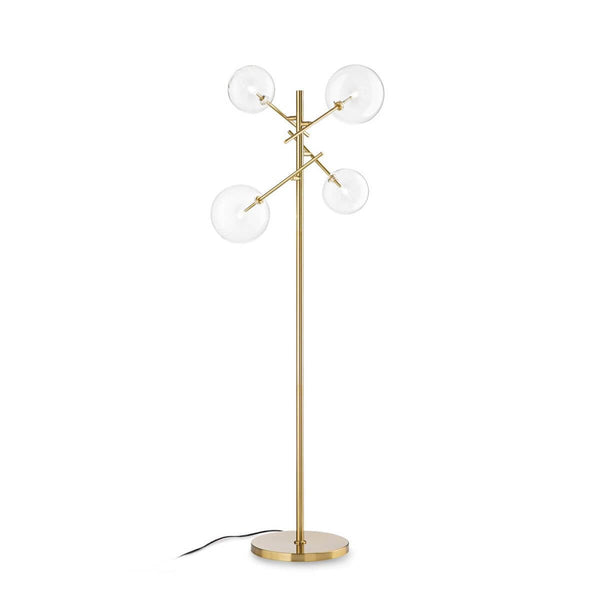 Lampadaire Equinoxe 4 lumières laiton, verre
