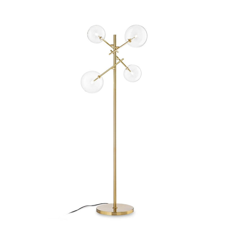 Lampadaire Equinoxe 4 lumières laiton, verre