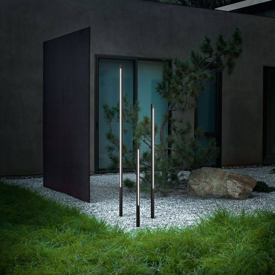 Lampadaire extérieur Jedi noir, verre (293202)