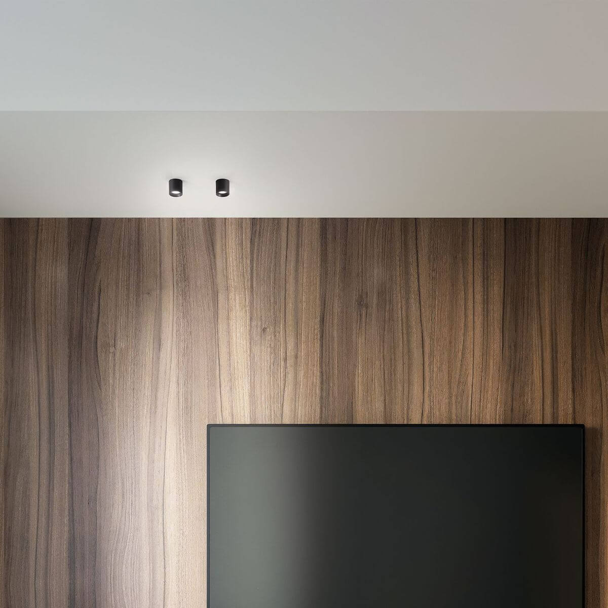Plafonnier DOT noir, verre