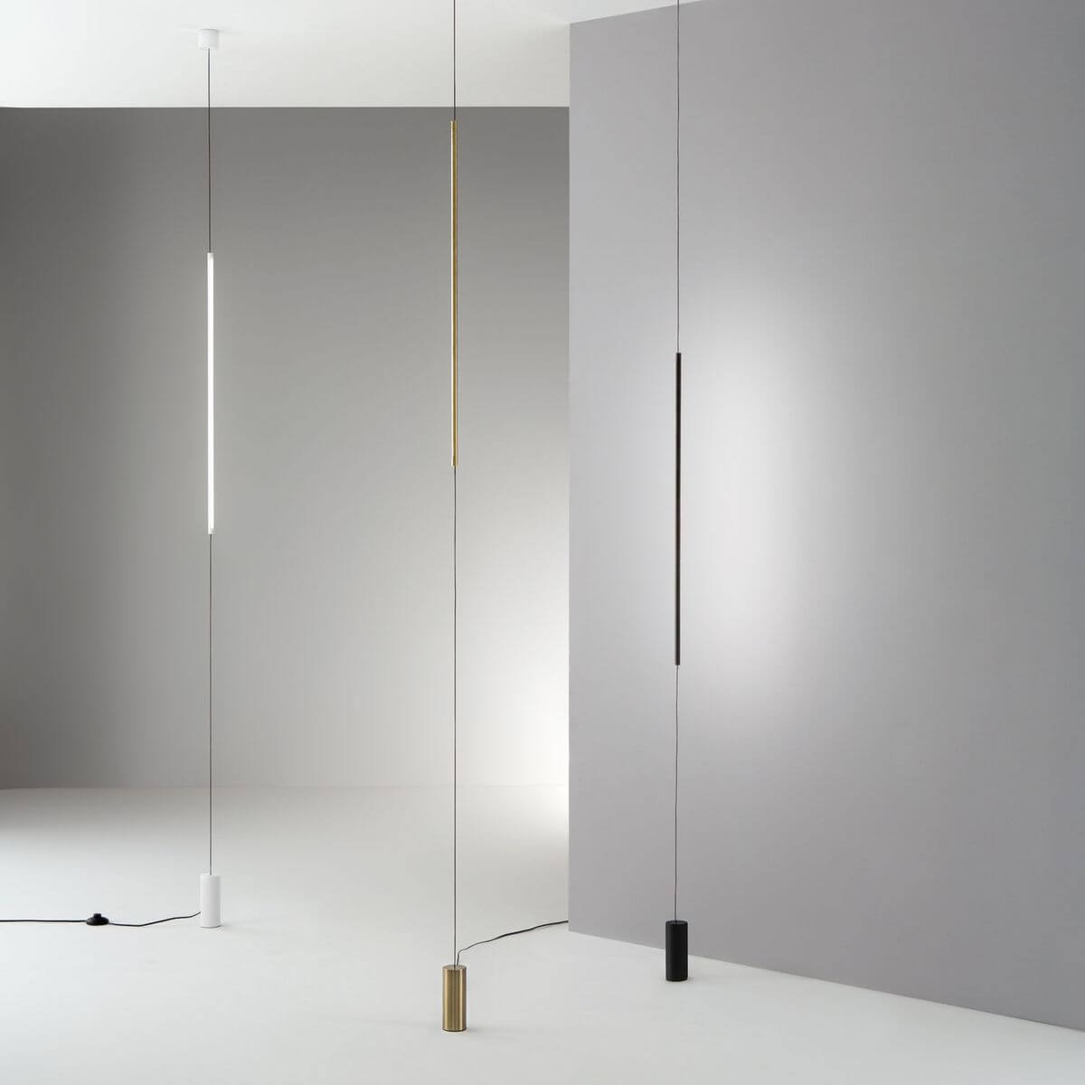 Lampadaire Filo blanc, verre
