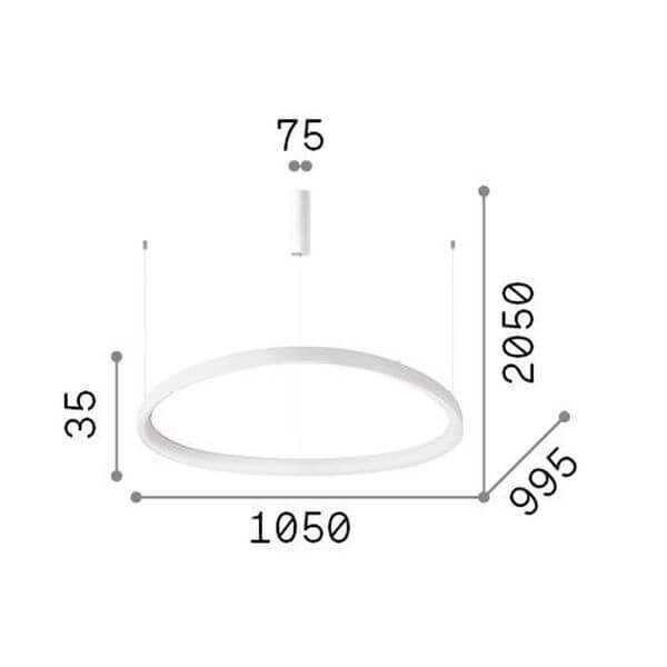 Suspension Gemini laiton, L 99,5 cm
