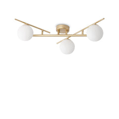 Plafonnier Atlas 3 lumières doré, verre