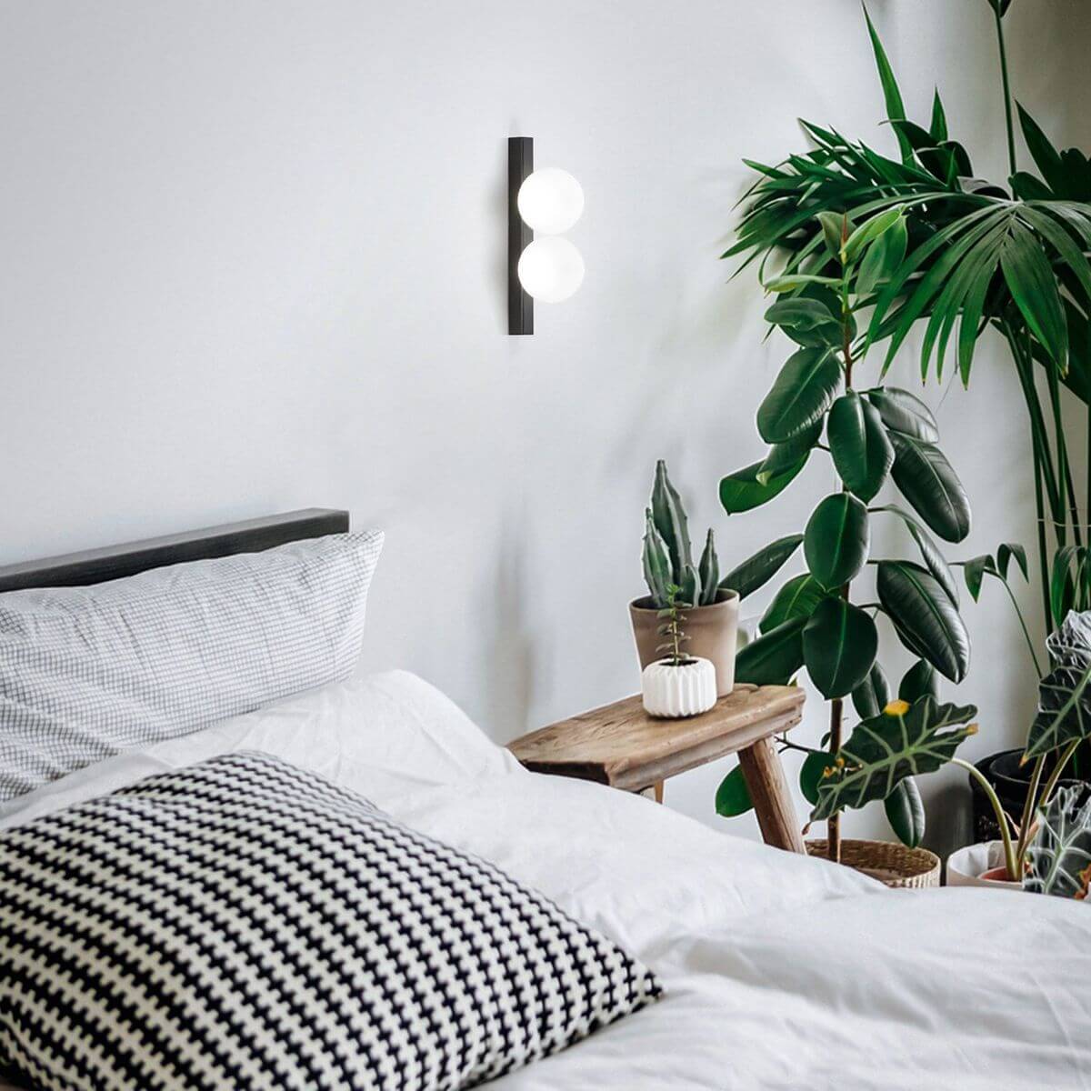 Applique murale Ping Pong noire, verre